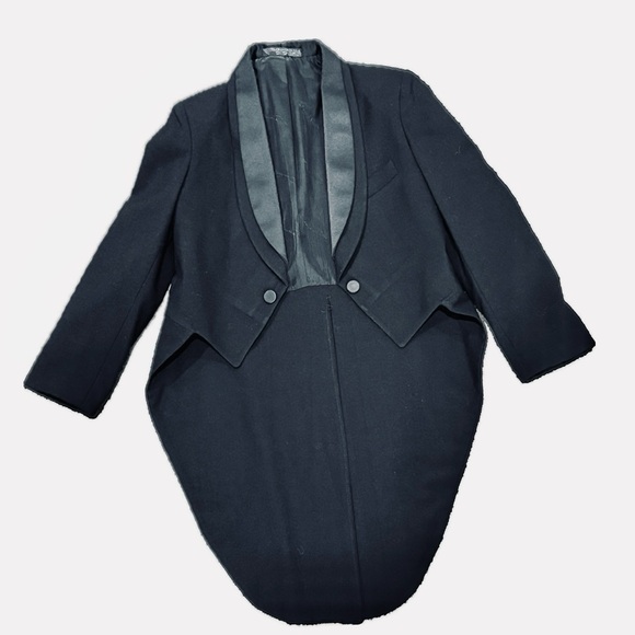 🧥🎩 OSCAR DE LA RENTA Formal Tailcoat Jacket | Made in USA | Late 80s, 00 Petite - Picture 4 of 11